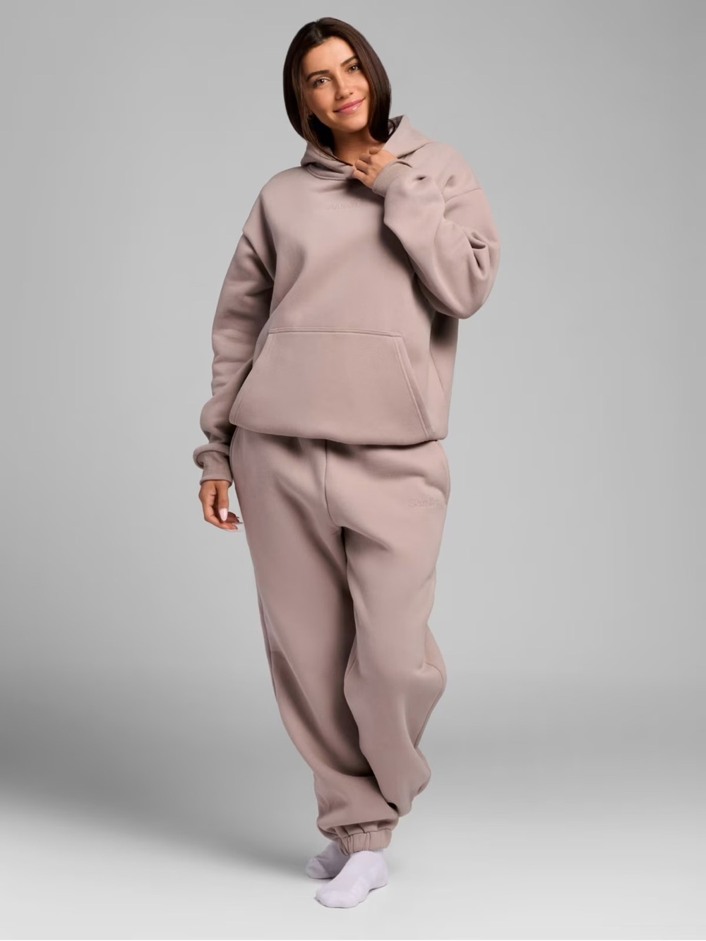 Everyday High-Rise Jogger sweatsuit in Mauve Taupe